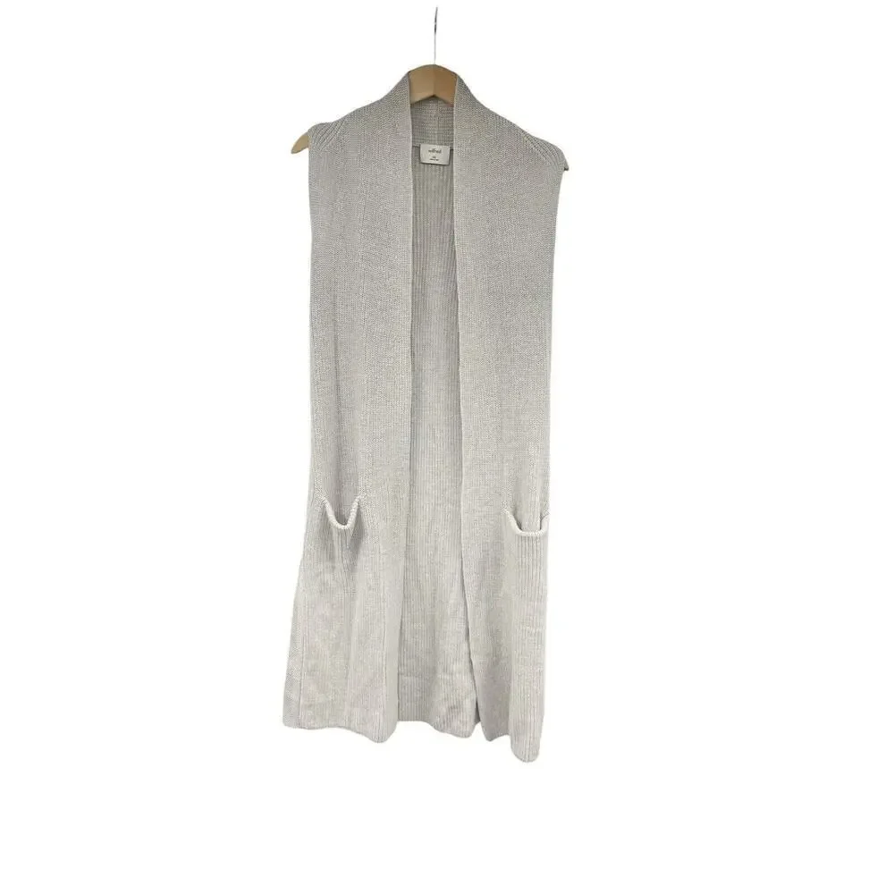 Wilfred 100% Merino Wool Gray‎ Grey Knit Sweater Vest Cardigan Womens XXS